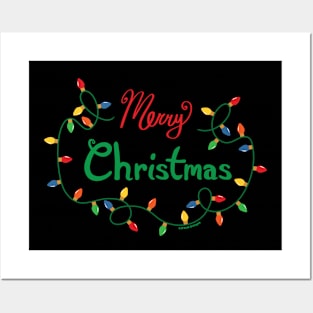 Merry Christmas Lights Posters and Art